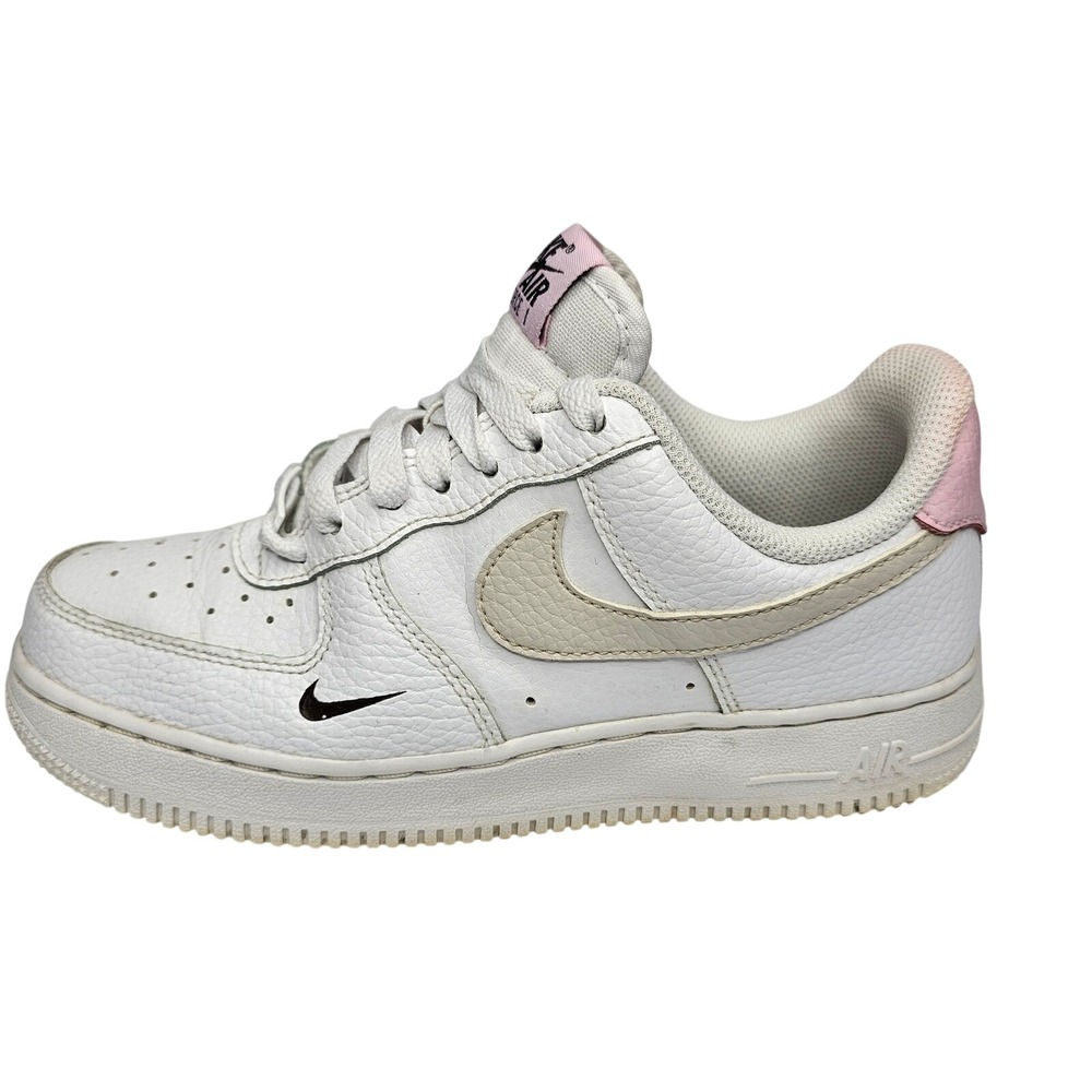 Nike Women 6 White Air Force 1 Low Tumbled Leather Sneakers HF9992-100 - Picture 7 of 14